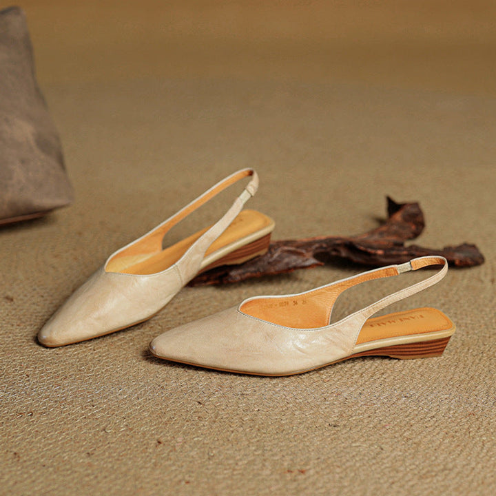 Cadie Genuine Leather Slingbacks