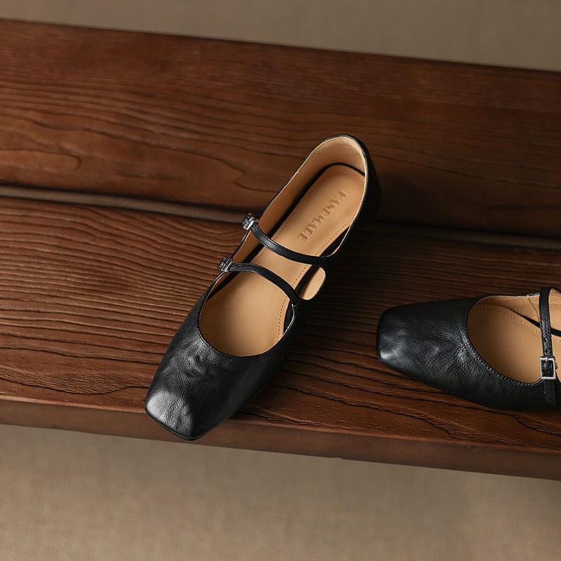 Zarya Genuine Leather Flats
