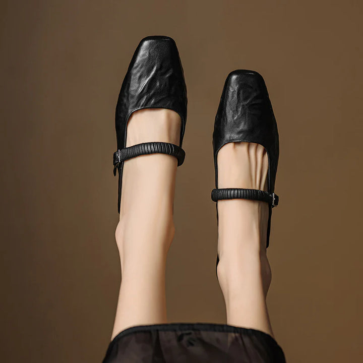 Devia Genuine Leather Mary Jane Mules