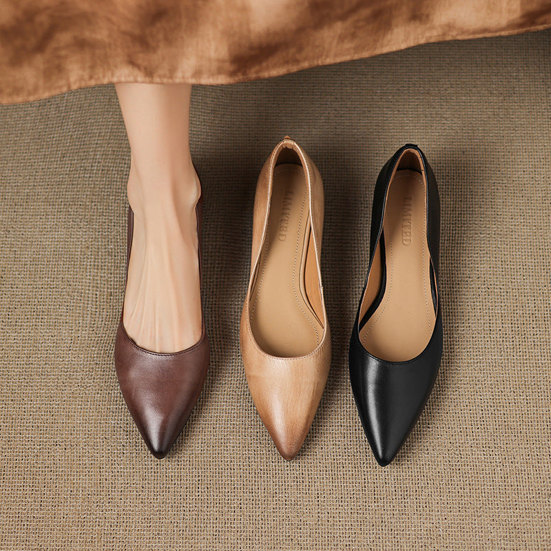 Meya Genuine Leather Flats