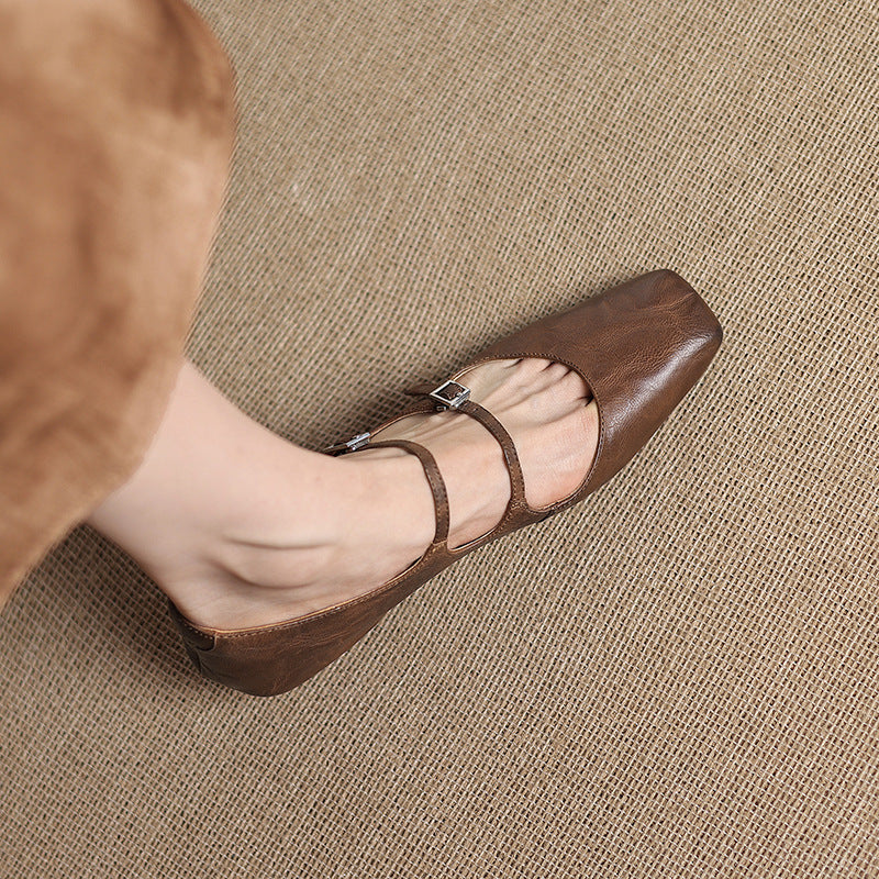 Zarya Genuine Leather Flats