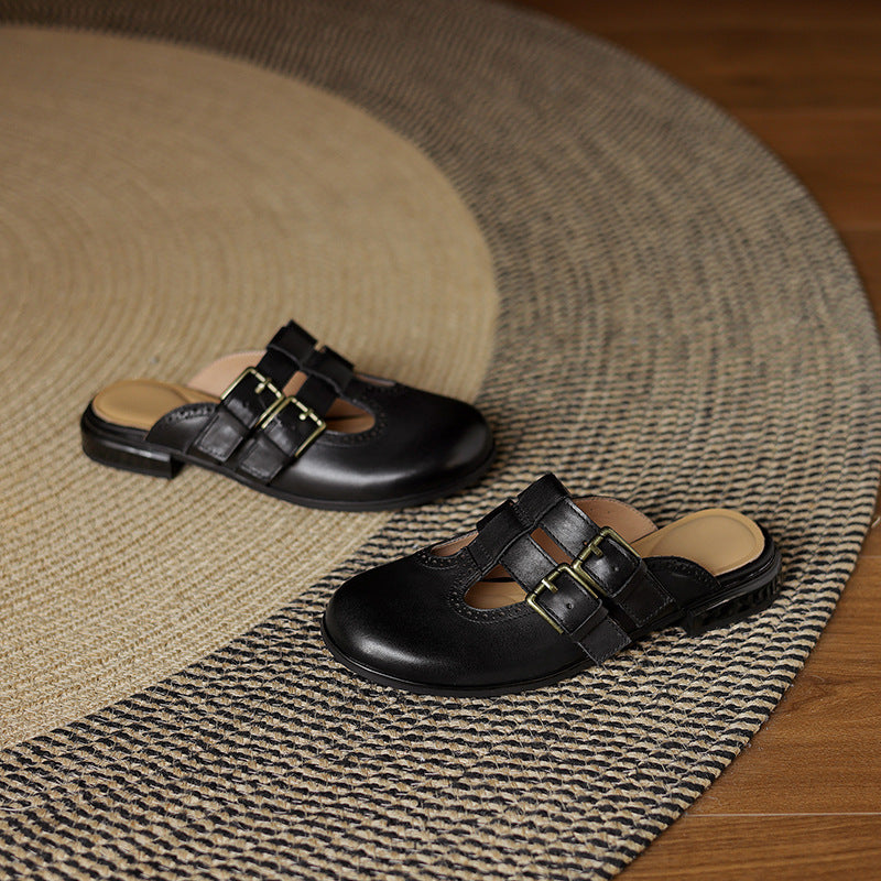 Escal Genuine Leather Mules