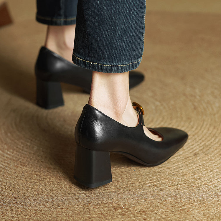 Rocio Genuine Leather Heels