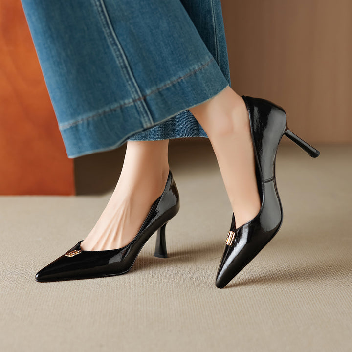 Delra genuine leather heels