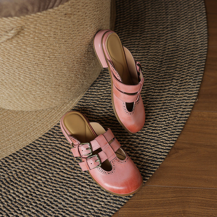 Escal Genuine Leather Mules