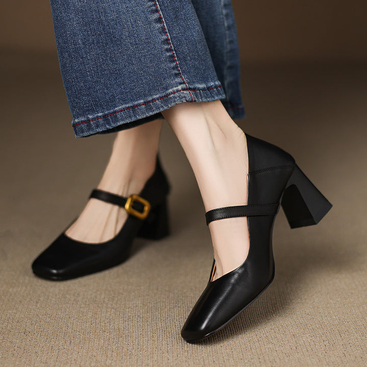 Zinia Genuine Leather Heels