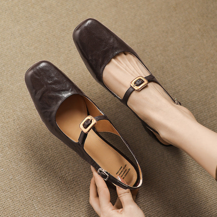 Brina Genuine Leather Slingback Heels