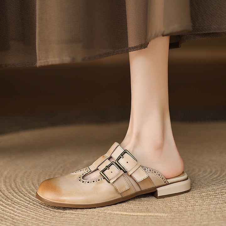 Escal Genuine Leather Mules