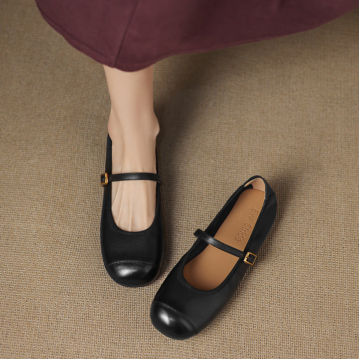 Derya Genuine Leather Flats