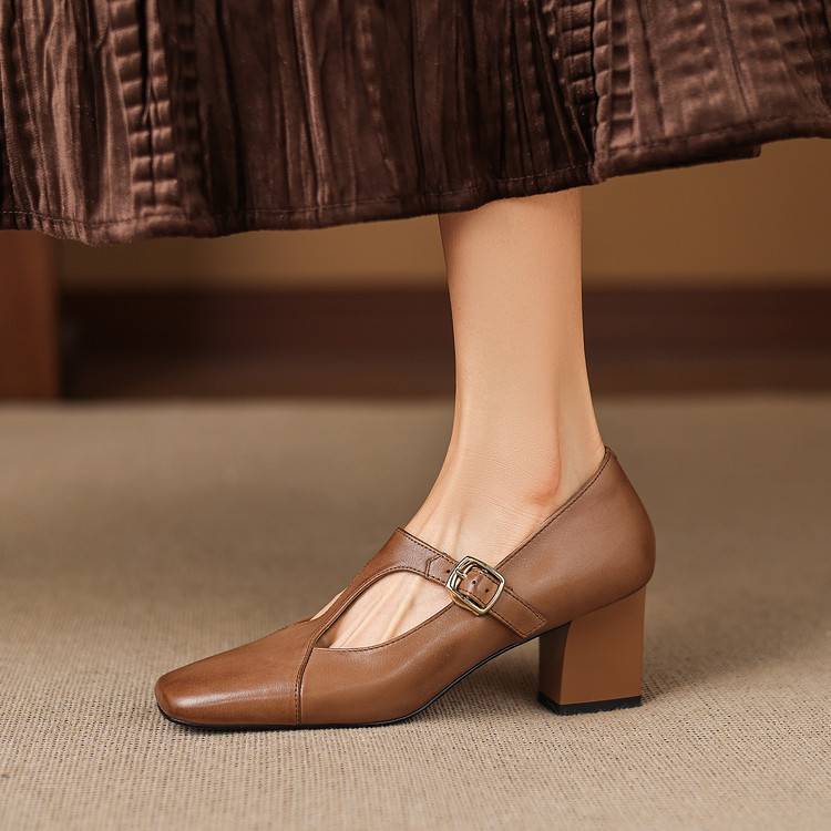 Zela Genuine Leather Heels