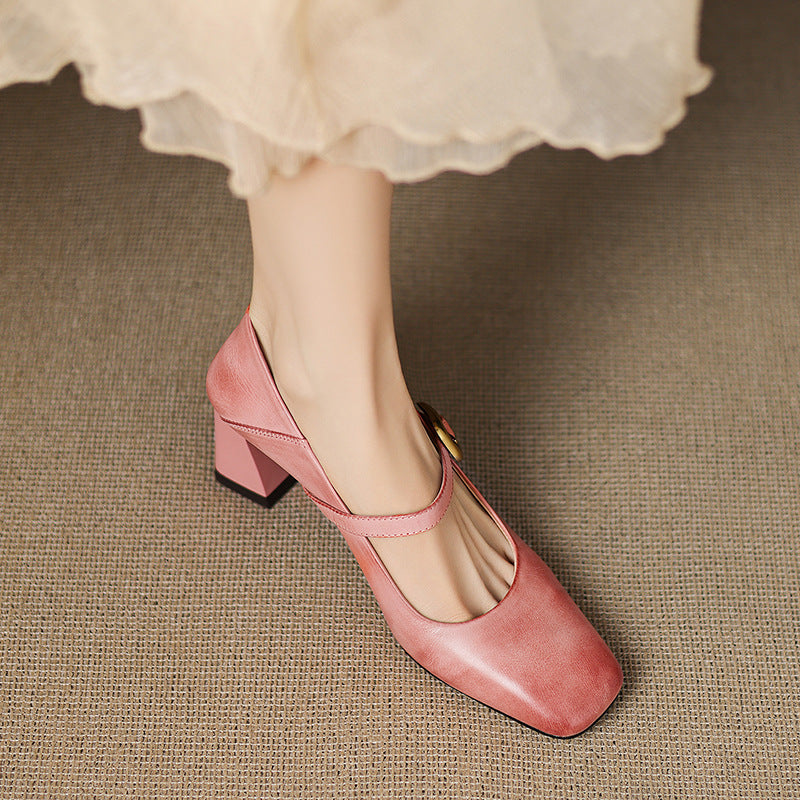 Zinia Genuine Leather Heels