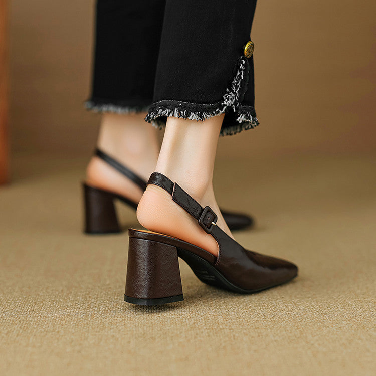 Nessa Genuine Leather Slingbacks
