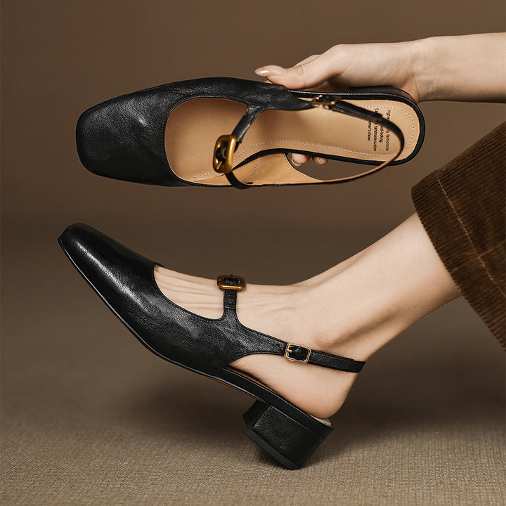 Brina Genuine Leather Slingback Heels
