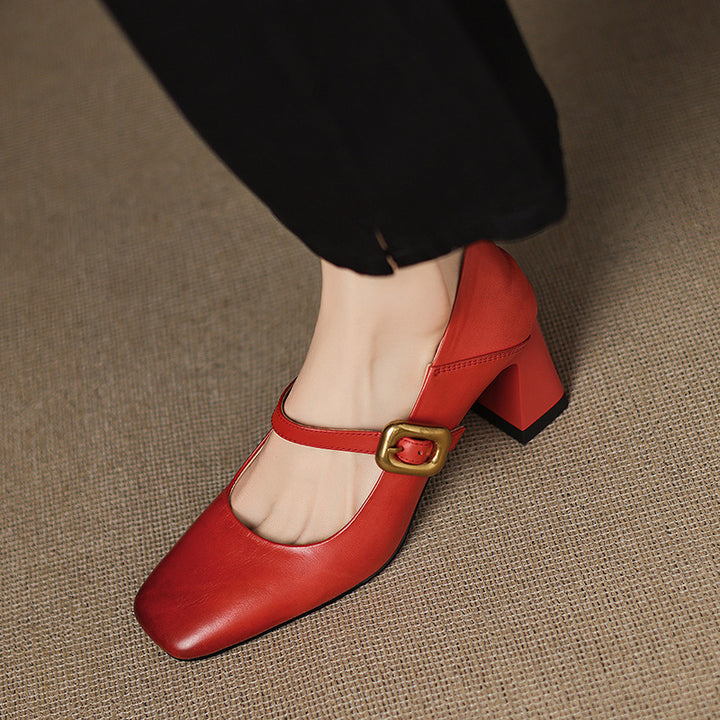 Zinia Genuine Leather Heels