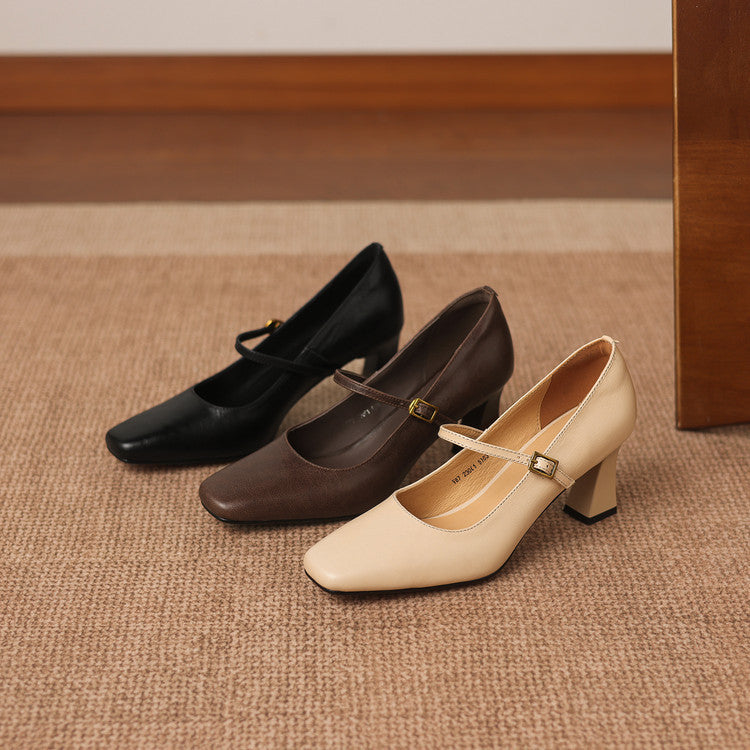 Amor Genuine Leather Heels