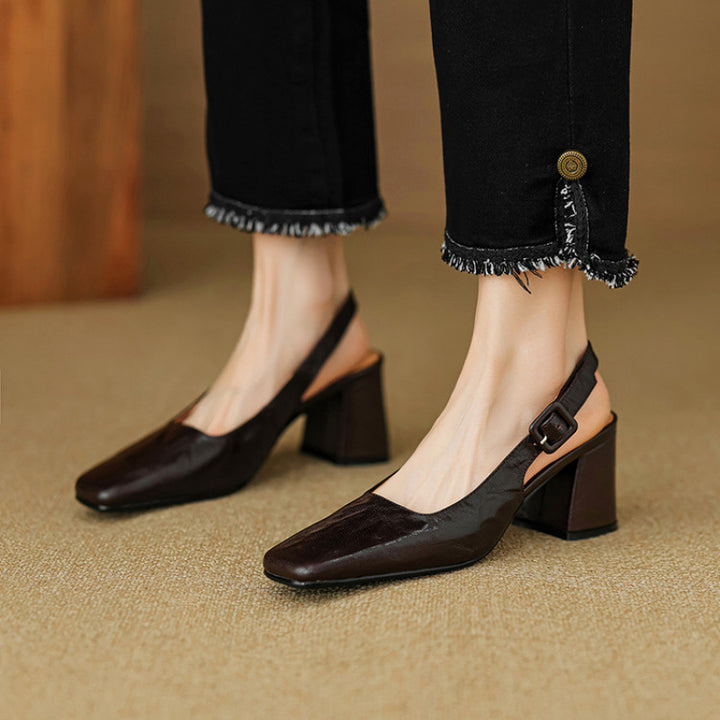 Nessa Genuine Leather Slingbacks