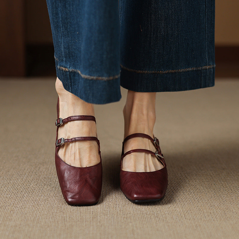 Zarya Genuine Leather Flats