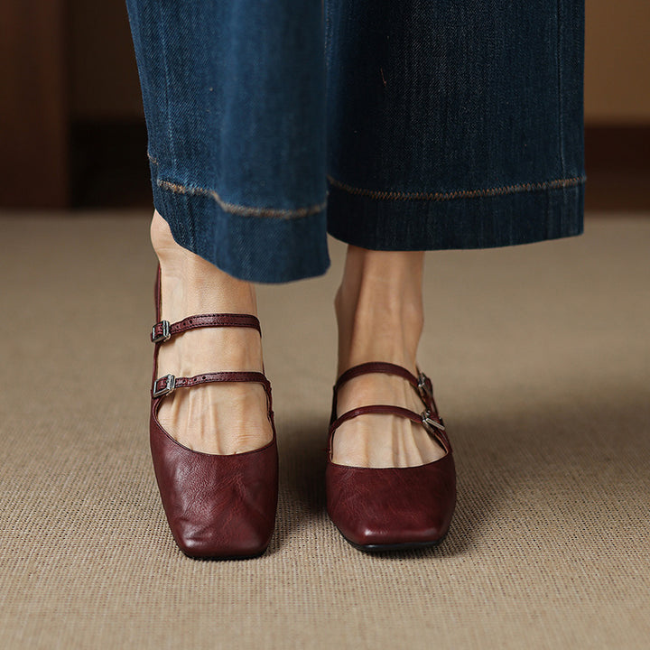 Zarya Genuine Leather Flats