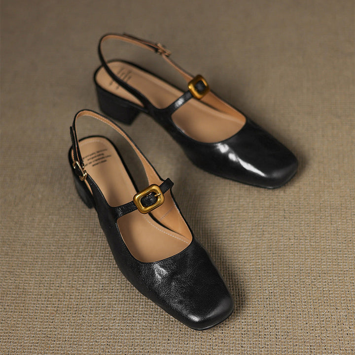 Brina Genuine Leather Slingback Heels