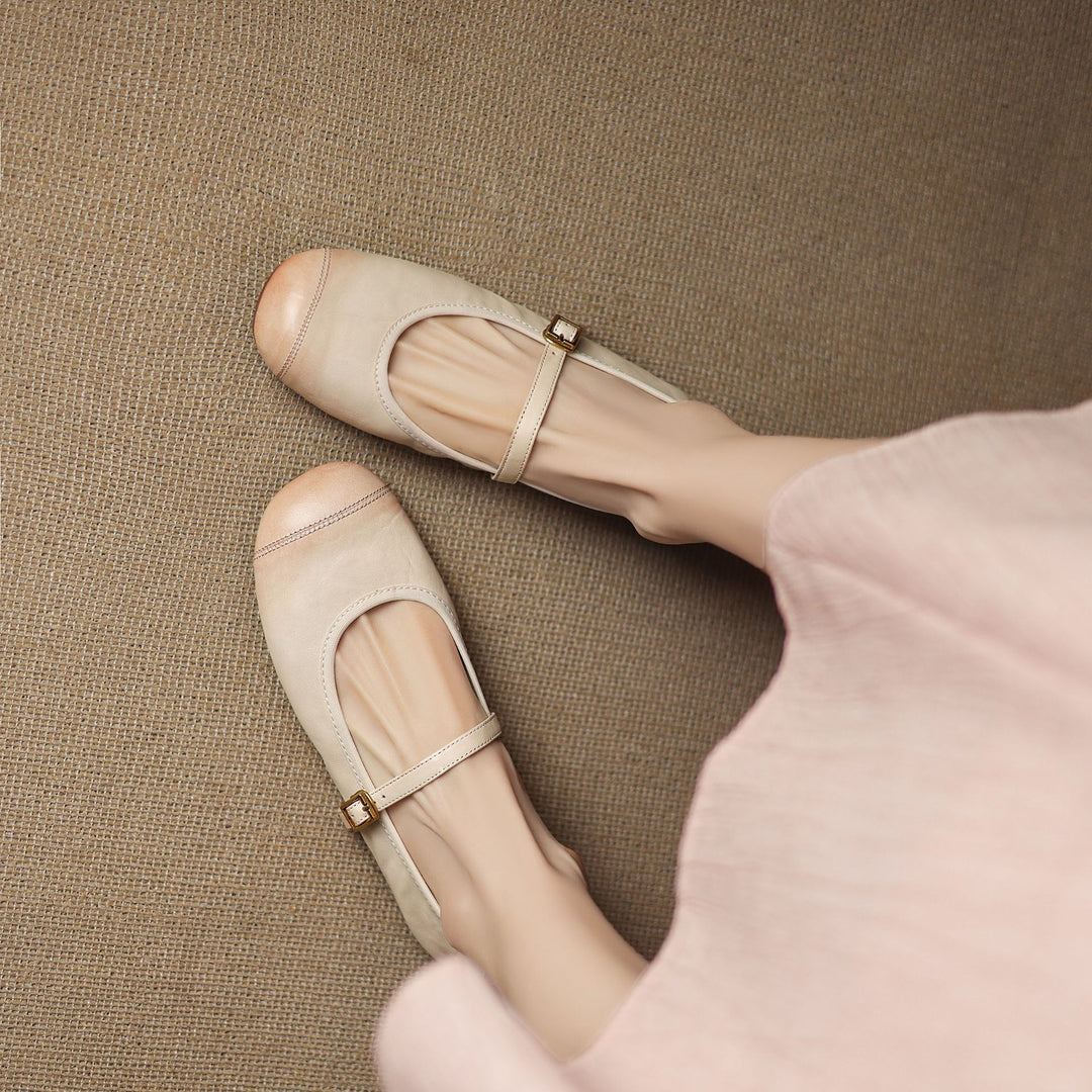 Derya Genuine Leather Flats