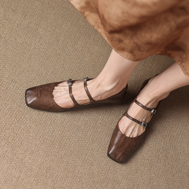 Zarya Genuine Leather Flats