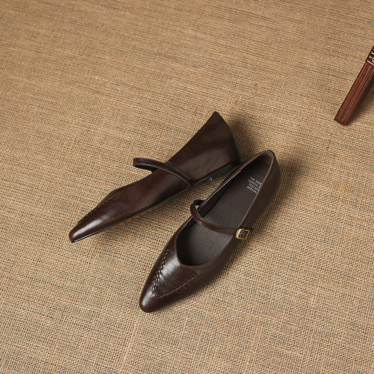 Yoria Genuine Leather Flats