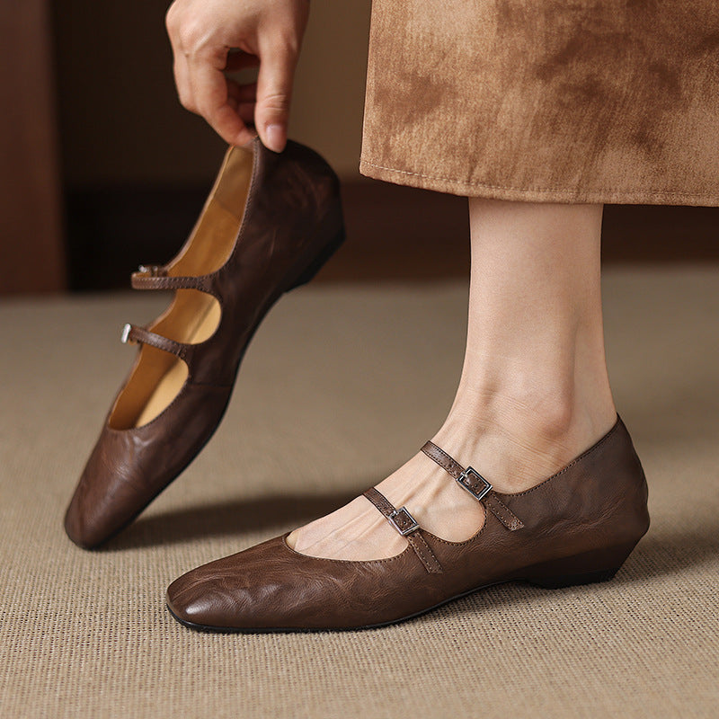Zarya Genuine Leather Flats