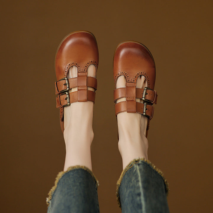 Escal Genuine Leather Mules