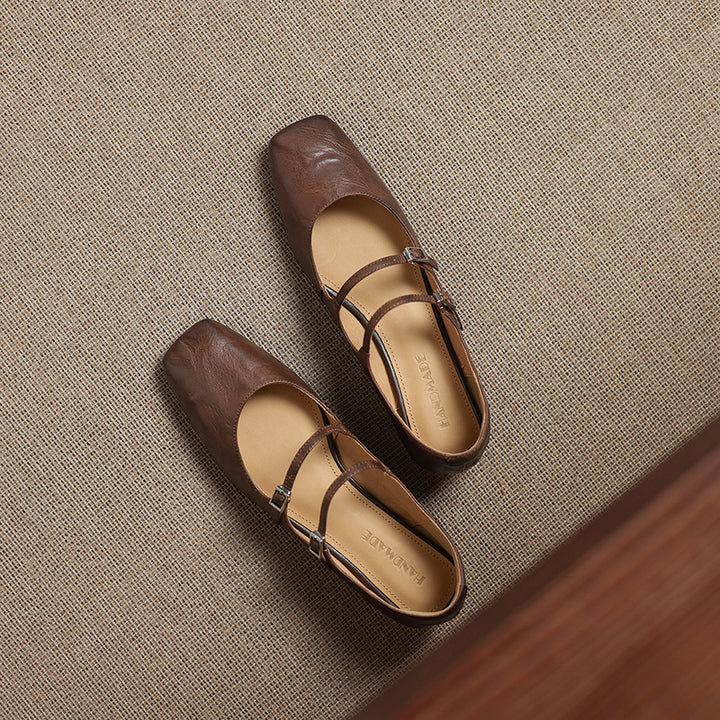 Zarya Genuine Leather Flats