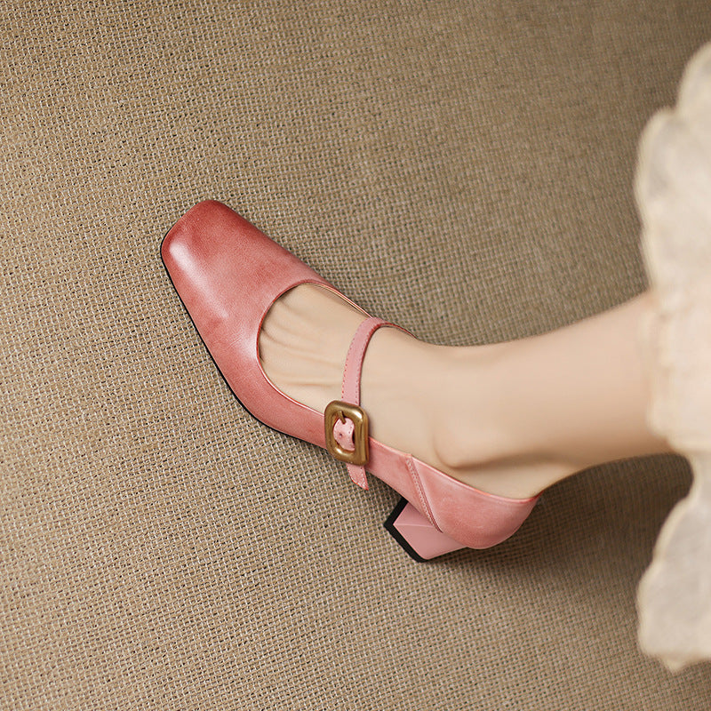 Zinia Genuine Leather Heels