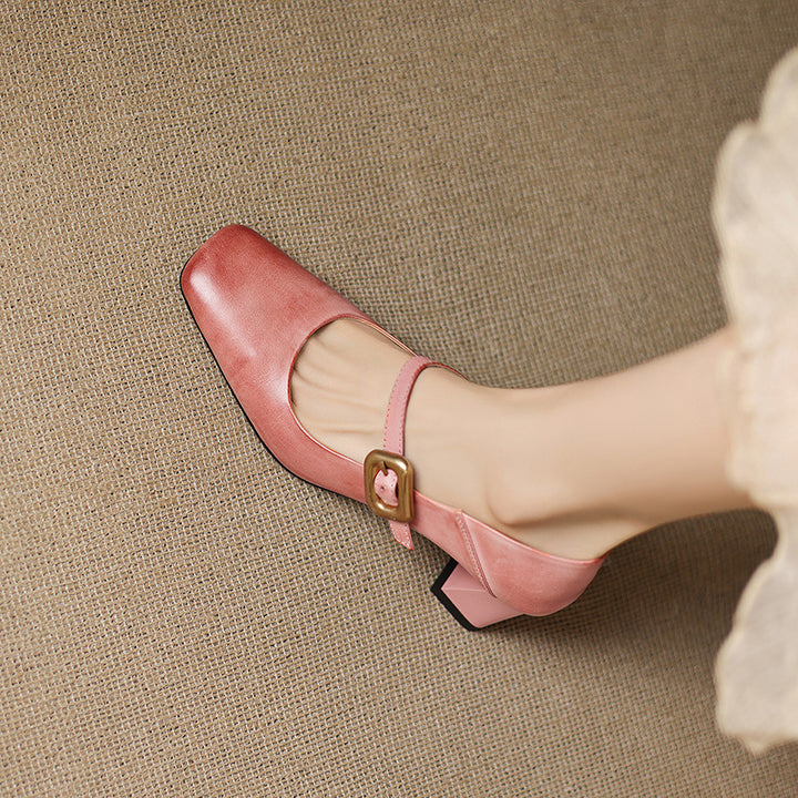 Zinia Genuine Leather Heels