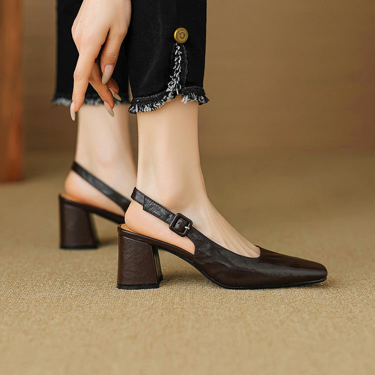 Nessa Genuine Leather Slingbacks