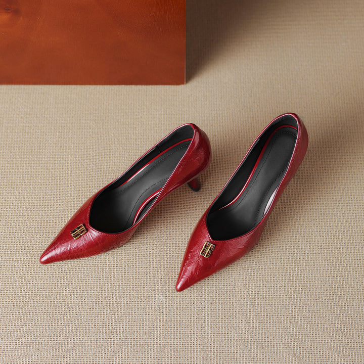 Delra genuine leather heels