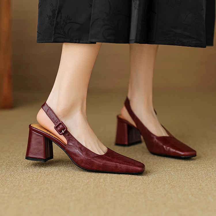 Nessa Genuine Leather Slingbacks