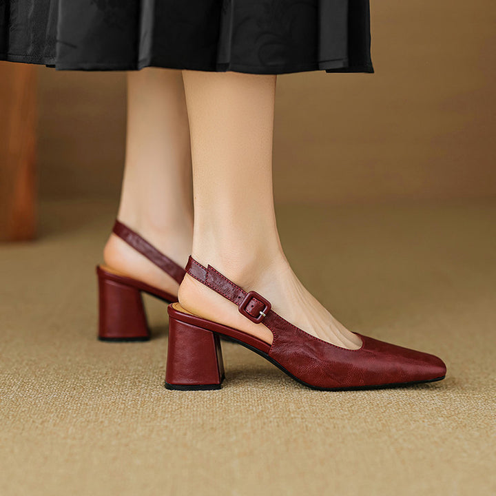 Nessa Genuine Leather Slingbacks