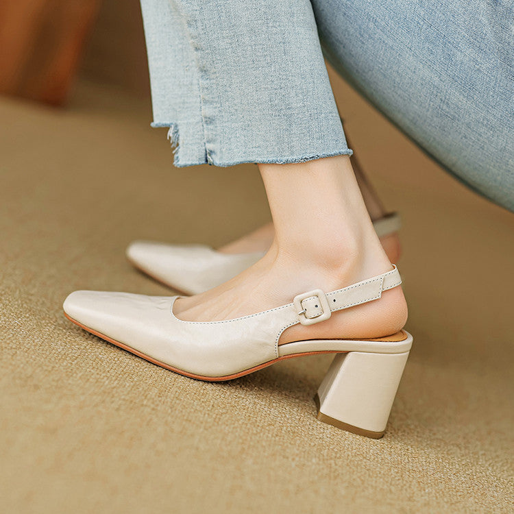 Nessa Genuine Leather Slingbacks