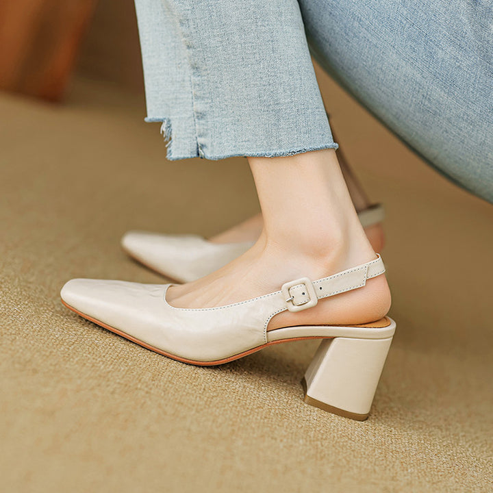 Nessa Genuine Leather Slingbacks