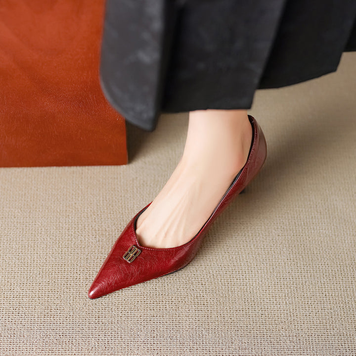 Delra genuine leather heels