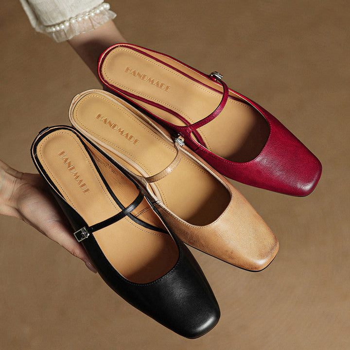 Alicia Genuine Leather Mules
