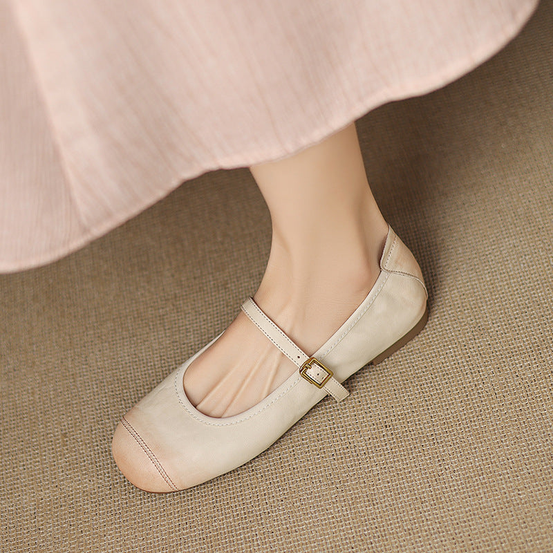 Derya Genuine Leather Flats