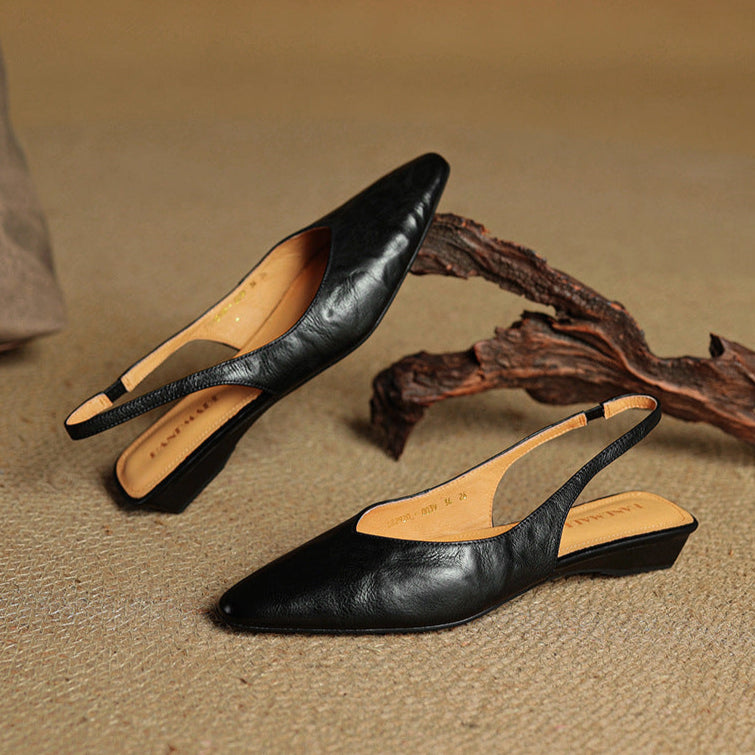Cadie Genuine Leather Slingbacks
