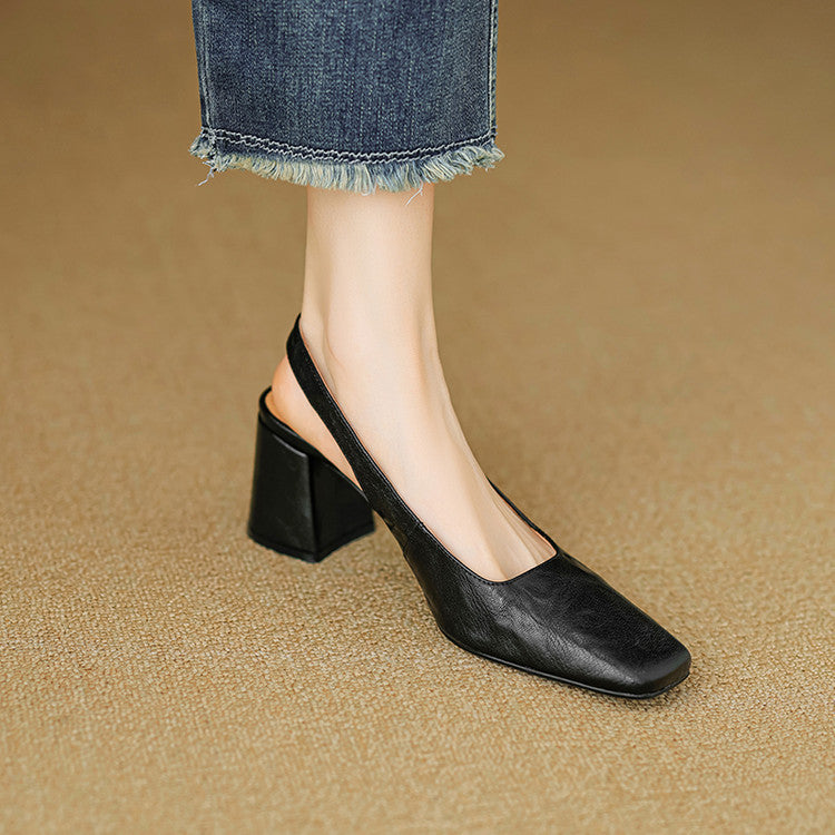 Nessa Genuine Leather Slingbacks