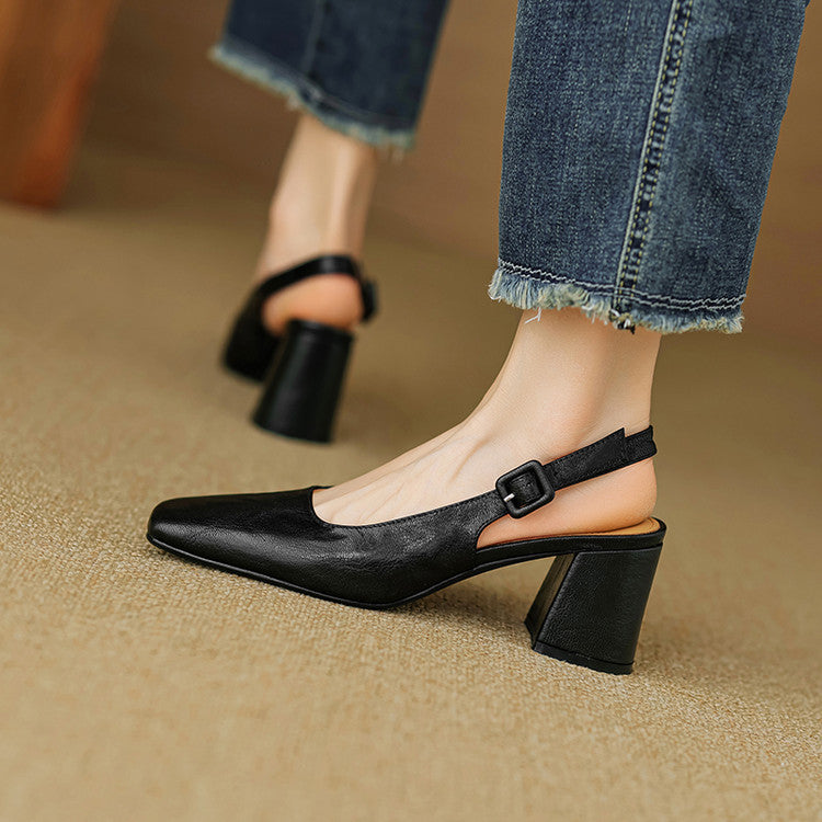 Nessa Genuine Leather Slingbacks