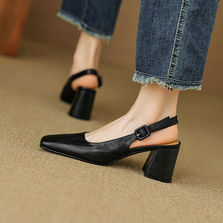 Nessa Genuine Leather Slingbacks
