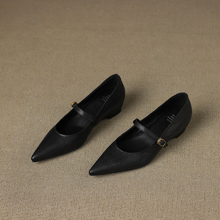 Elaine Genuine Leather Heels