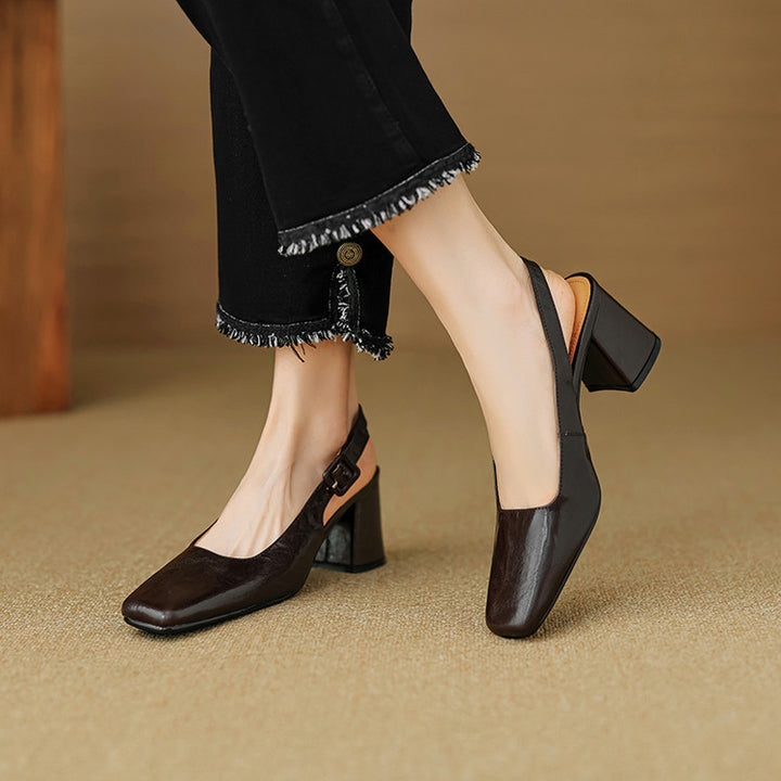 Nessa Genuine Leather Slingbacks