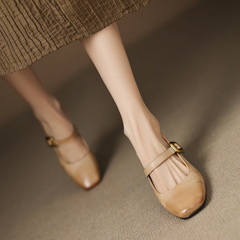 Zinia Genuine Leather Heels