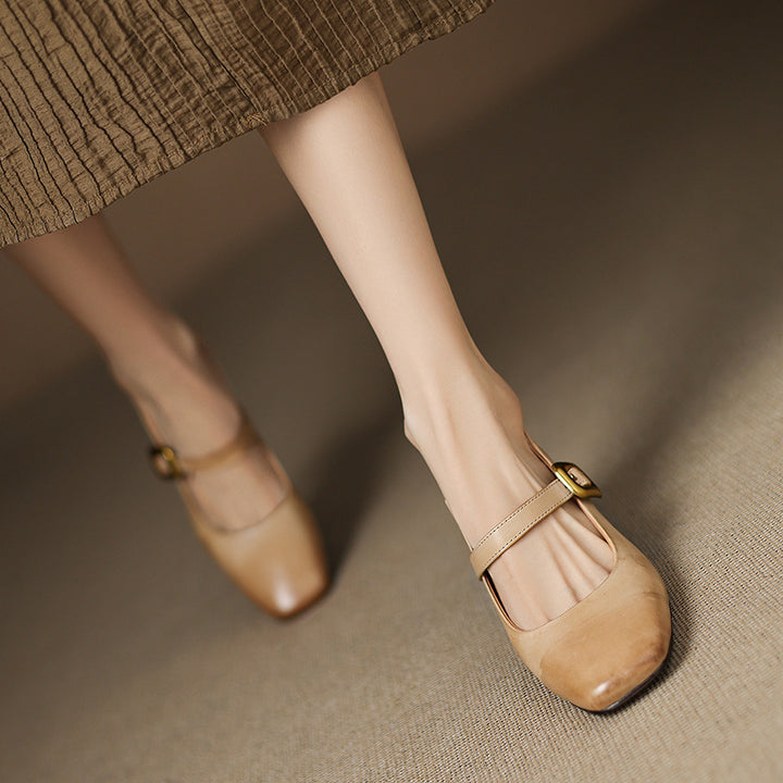 Zinia Genuine Leather Heels