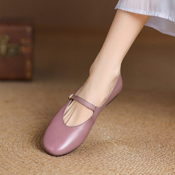 Ela Genuine Leather Mary Jane Pumps