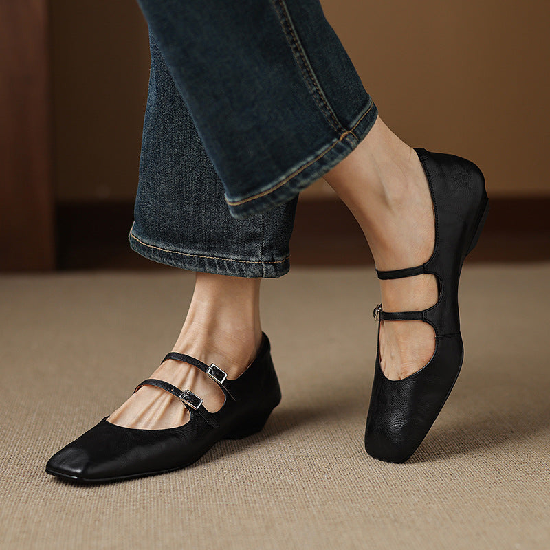 Zarya Genuine Leather Flats